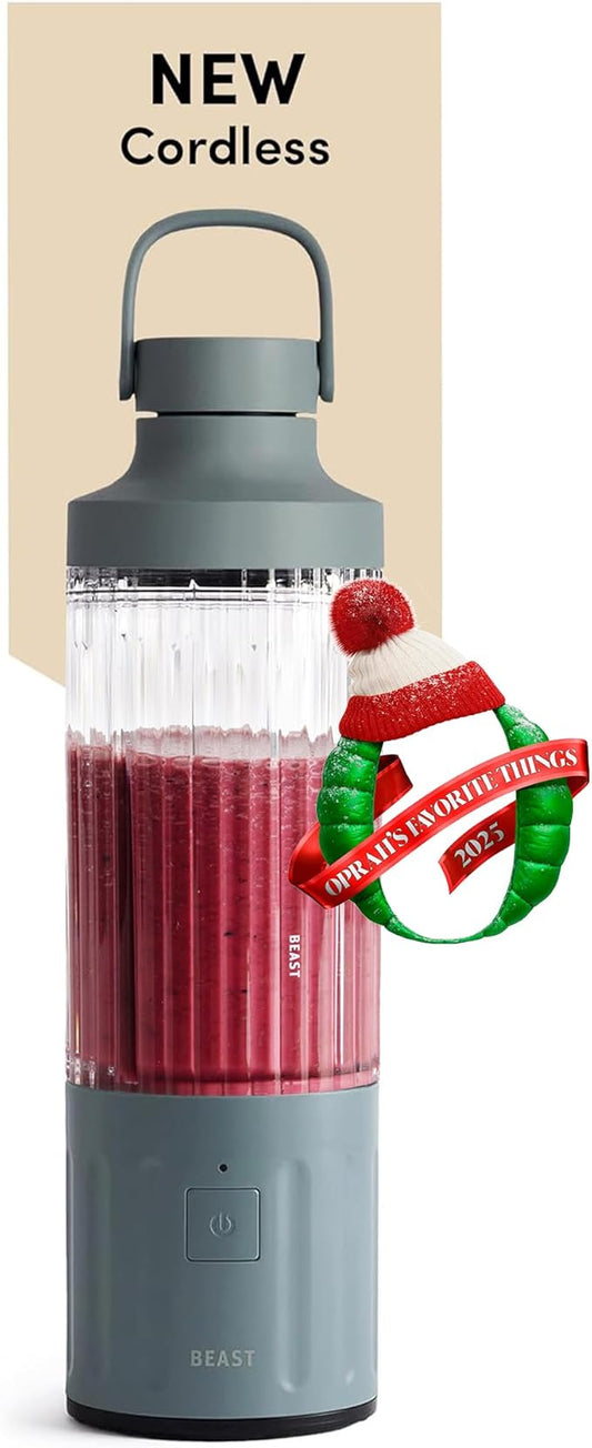 Beast GO Cordless, Premium Portable Blender for Shakes & Smoothies, 22oz Blending Vessel, Blends Ice & Frozen Fruit, Rechargeable USB-C Battery, Drinking Lid and Straw System (Mist)