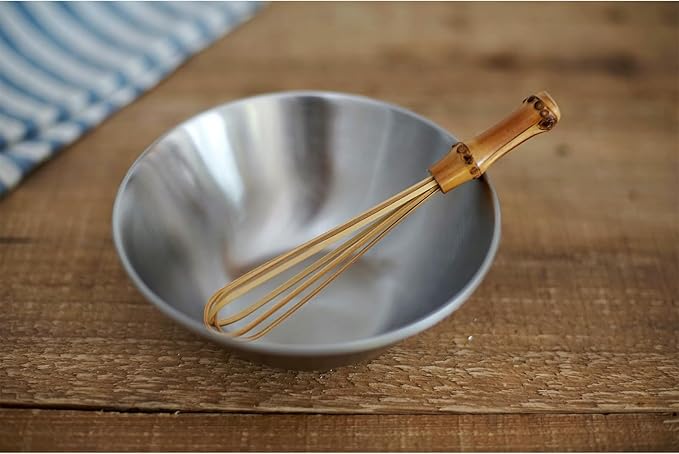 Wooden Whisk, Handcrafted Bamboo Whisks for Cooking Non Scratch, Balloon Whisk for Pancake Batter, Eggs and Sauces, Wooden Whisks Tool For Nonstick Cookware Pans, Bamboo Cooking Utensils (Mini Whisk)