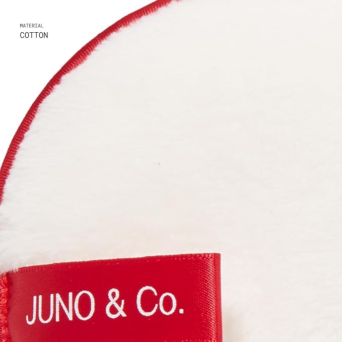 JUNO & Co. Reusable Makeup Remover Pad, Washable Face Cleansing Pad Red