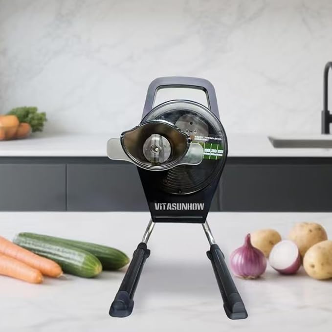Commercial Electric Vegetable Cutter Machine for Scallions, Chili, Carrot, Ginger & Garlic - Heavy-Duty Slicer/Shredder for Restaurants, Hotels, Kitchens (HA-1276)