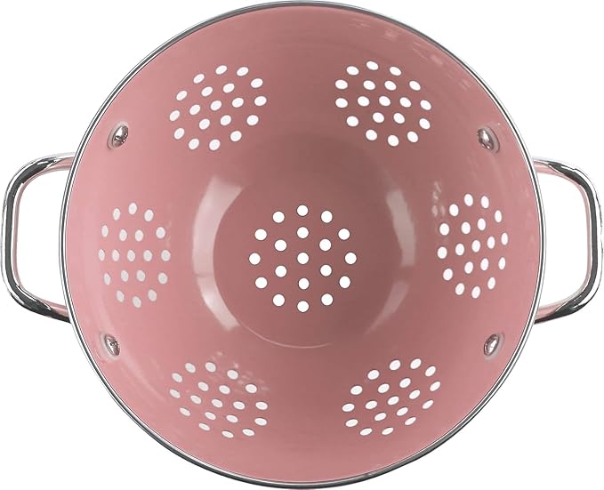 Calypso Basics by Reston Lloyd Enameled Colander & Vegetable Strainer, 5 Quart, Pink