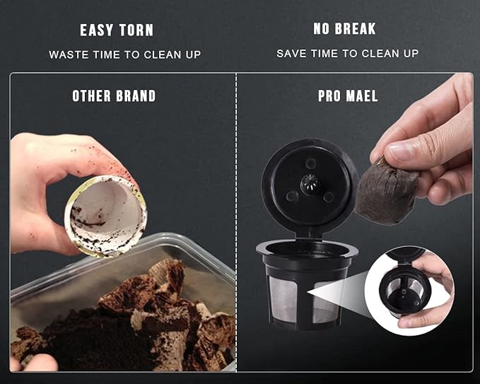 Pro Mael Disposable K Cup Coffee Filters for Keurig Single Cup, Use with Resusable K Cups, White (100 Count)