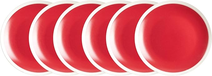 Rock Ridge Speckled Stoneware Dinnerware Set (18pc Set, Ruby and Ivory)