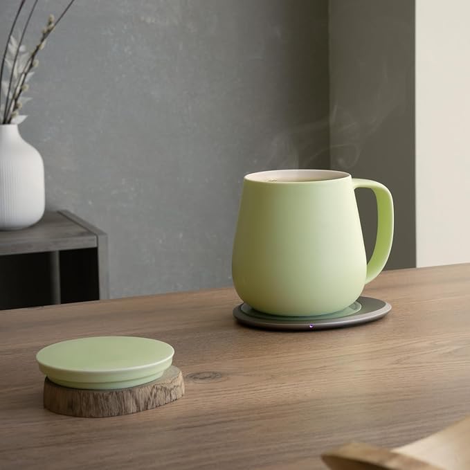 Ui+ Self-Heating Mug Set – Verde Green | 18 fl oz / 532 mL Ceramic Coffee & Tea Mug Set