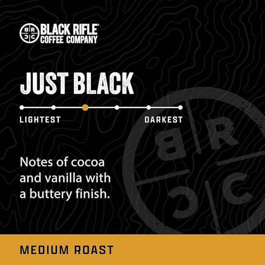 Black Rifle Coffee Company Just Black, 84 Count, Medium Roast K Cups - Single Serve K Cups Coffee Pods - Kcup Pods Compatible with Keurig 1.0 & 2.0 - Made from Arabica Beans