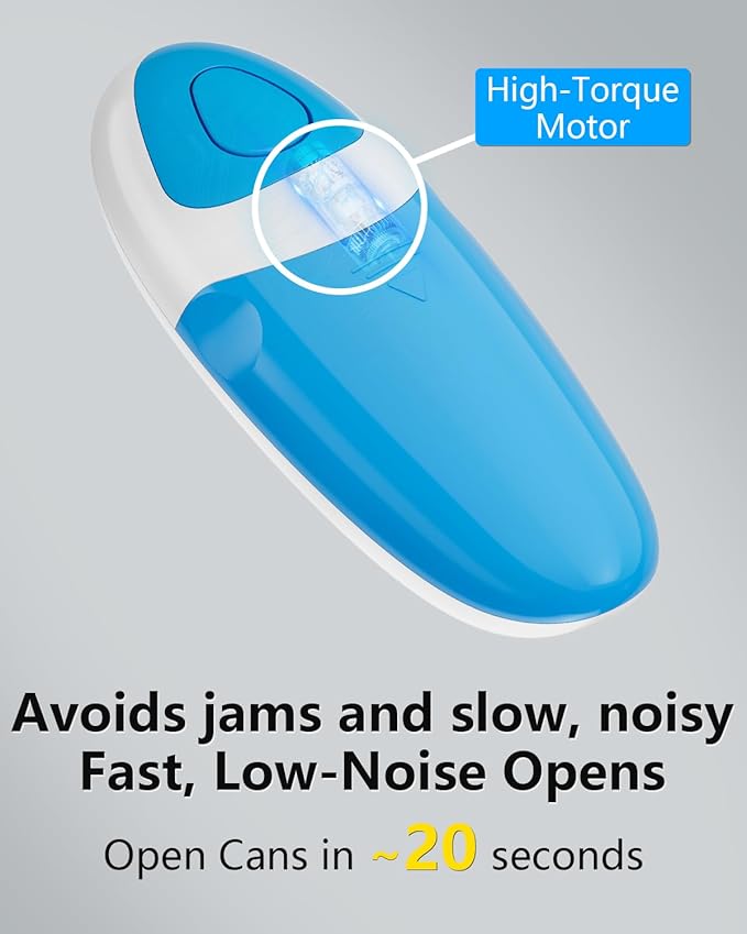 Electric Can Opener for Seniors Arthritis: Battery Operated, Hands free, Cordless, One Touch, Easy to Clean - Automatic Can Opener Smooth Edge with Powerful Motor for Kitchen by Befumly