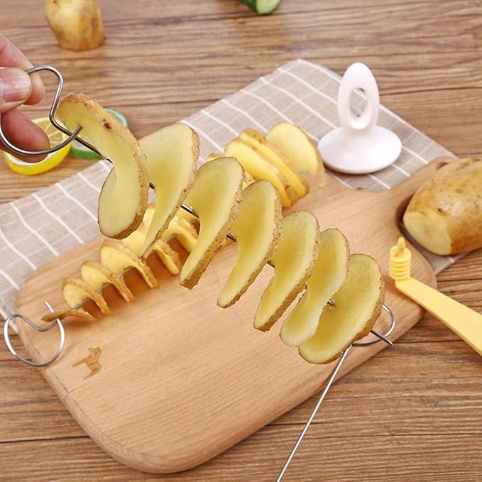 Tornado Spiral Potato Cutter, DIY Manual Vegetable Spiralizer Grater Peelers Slicers Mandolines