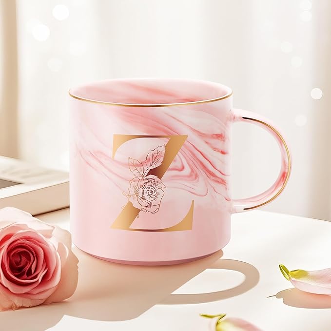 Personalized Gifts for Women Coffee Mug, Initial Customized Gift Monogrammed A-Z Coffee Mug 12 OZ, Christmas Anniversary Birthday Gifts for Women Mom Grandma Friend Sister Wife(Z)