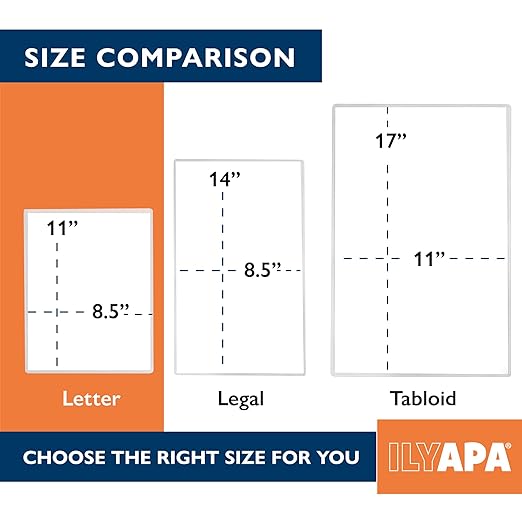 Ilyapa 30 Pack of Menu Covers 8.5 x 11 Inches - Single Page, 2 View - Restaurant Menu Covers, Double Stitched Sleeves, Two Clear Viewing Surfaces