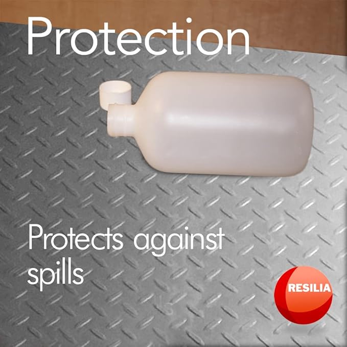 RESILIA Premium Under The Sink Mat- Large Universal Size, Cut to Fit Cabinets, Shelf & Drawer Liners, Thick Plastic Diamond Plate Surface, 24 x 48 inches, Slate Gray, Made in The USA