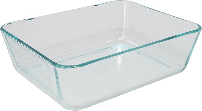 Pyrex 4-Piece 7212 Glass Dish Set with Marine Blue Lids - 11 Cup Capacity - Made in USA