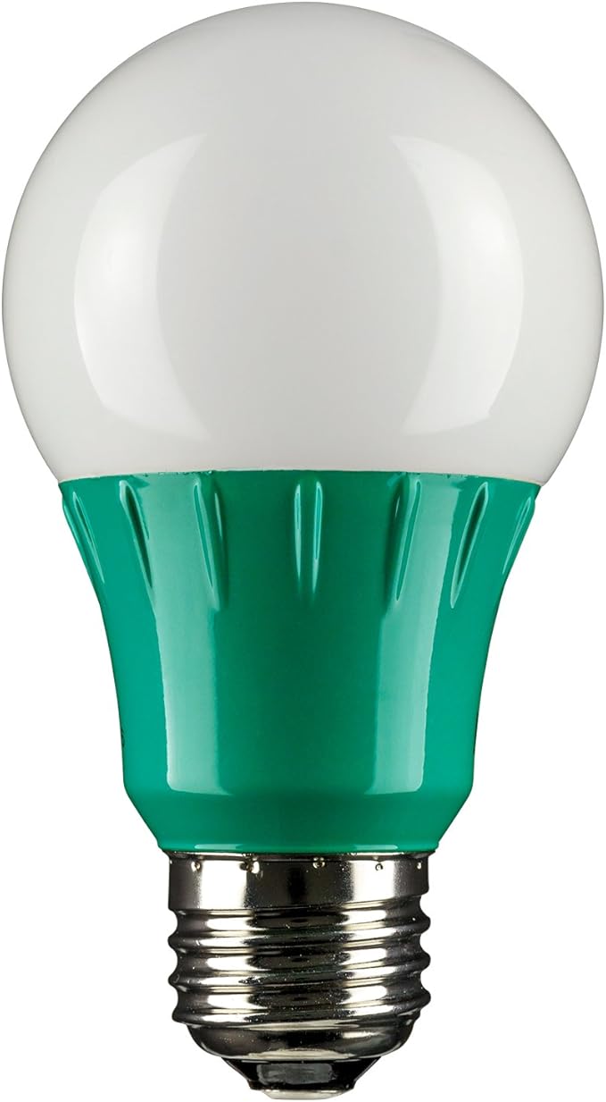 Sunlite 40469 LED A19 Colored Light Bulb, 3 Watts (25w Equivalent), E26 Medium Base, Non-Dimmable, UL Listed, Party Decoration, Holiday Lighting, 6 Count, Green