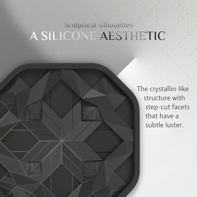 UMIRRO Silicone Cup Coasters for Drinks with Tailored Holder, Coffee Table Centerpiece, Modern Home Bar or Aesthetic Kitchen Essentials, Brown House Decor Gifts, Set of 6