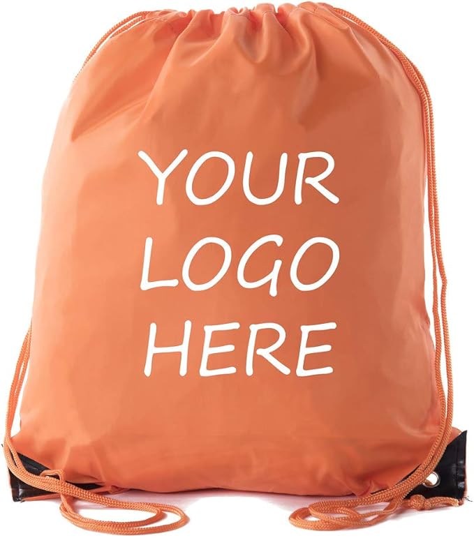 Mato & Hash Custom Bags With Your Logo | 50PK Promotional Drawstring Backpack - 50PK Orange CE2500