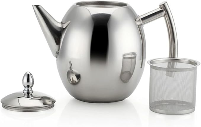 Tea Pots with Infusers for Loose Tea Stainless Steel Teapot Tea Kettle Coffee Pot with Tea Filter and Lid Tea Kettle Stovetop Teapot with Strainer (700ml)