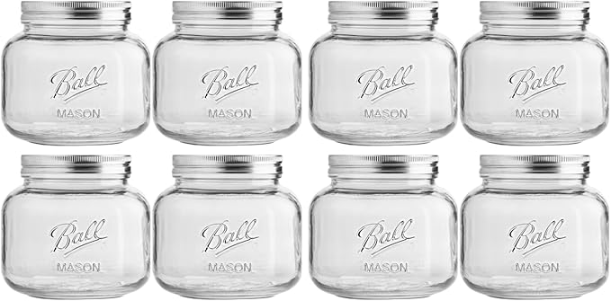 Ball Decorative Glass Mason Jar Variation (64 Ounce (Pack of 8))