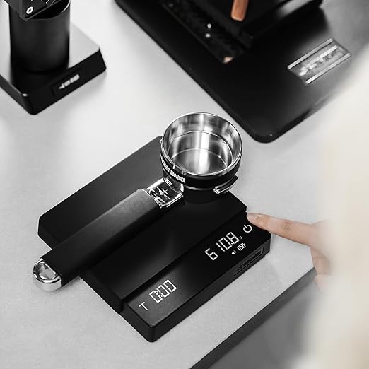MHW-3BOMBER Large Coffee Scale with Timer, Digital Pour-Over Scale with Flow Rate, 2kg/0.1g Accurate Espresso Scale, 3-Mode, Rechargeable Coffee Bean Weight Scale for Pour Over, Espresso,Black,ES5663