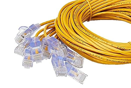 Monoprice - 116347 SlimRun Cat6A Ethernet Patch Cable - Snagless RJ45 UTP Pure Bare Copper Wire 10G 30AWG 5ft Yellow 10-Pack