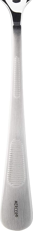 Mercer Culinary 18-8 Stainless Steel Plating Spoon with Solid Bowl, 9 Inch,Silver