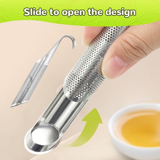 304 Stainless Steel Tea Diffuser, 2025 New Loose Leaf Tea Infuser, Portable Teas Infuser for Office and Home, Spices, Seasonings, Coffee Steeper for Coffee Lovers, Teas Holder Loose Leaf for Gift (2)