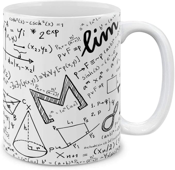 MUGBREW Math Equations Whiteboard Ceramic Coffee Mug Tea Cup, 11 OZ