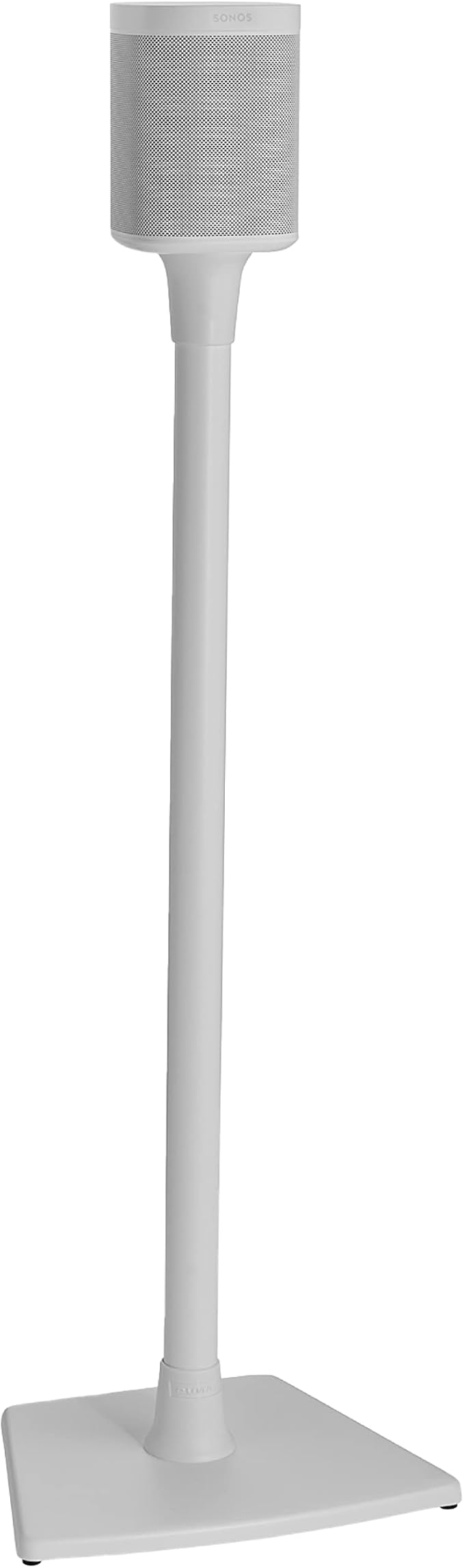 SANUS Speaker Stand for Sonos One, One SL & Play:1 - Premium Fixed Height Speaker Stands w/Built-in Cable Channels & Easy 3-Step Install – White, Single