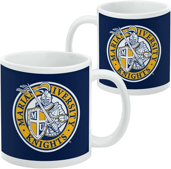 Marian University Primary Logo Ceramic Coffee Mug, Novelty Gift Mugs for Coffee, Tea and Hot Drinks, 11oz, White