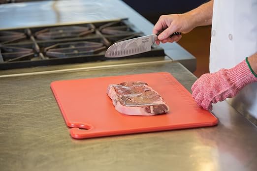 San Jamar - CB121812RD CB121812 Cut-N-Carry Co-Polymer Cutting Board, 18" Length x 12" Width x 1/2" Thick, Red