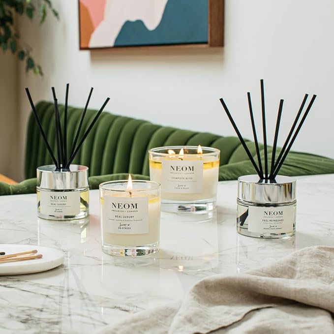 NEOM- Feel Refreshed Scented Candle, 1 Wick | Lemon & Basil | Essential Oil Aromatherapy Candle | Scent to Boost Your Energy