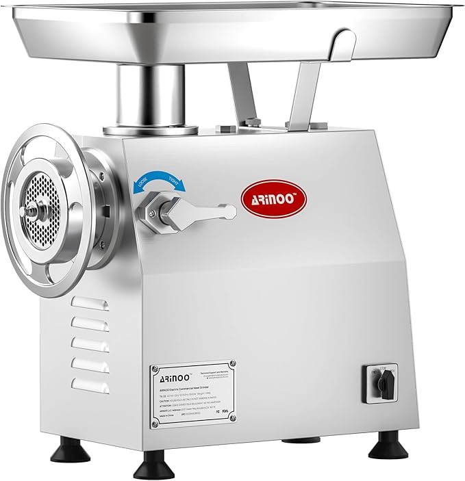 Commercial Meat Grinder #32, 2.0HP Heavy Duty Industrial Stainless Steel Meat Mincer, Sausage Stuffer with 2 Blades, 2 Plates & 3 Sausage Tubes, Meat Grinder Machine for Deer Processing,Pet Food