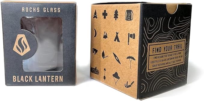 Black Lantern Whiskey Glasses - National Park Topographic Map Old Fashioned Glasses - 11oz. Rock Glass Set of 2 - Cocktail & Everyday Use Drinking Glasses - Dishwasher Safe (Grand Teton)