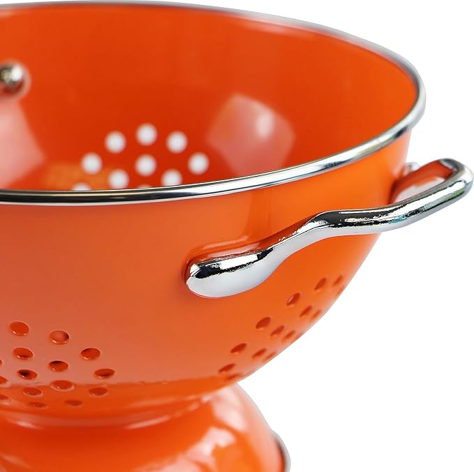 Calypso Basics by Reston Lloyd Powder Coated Enameled Colander, 5 Quart, Orange,88500