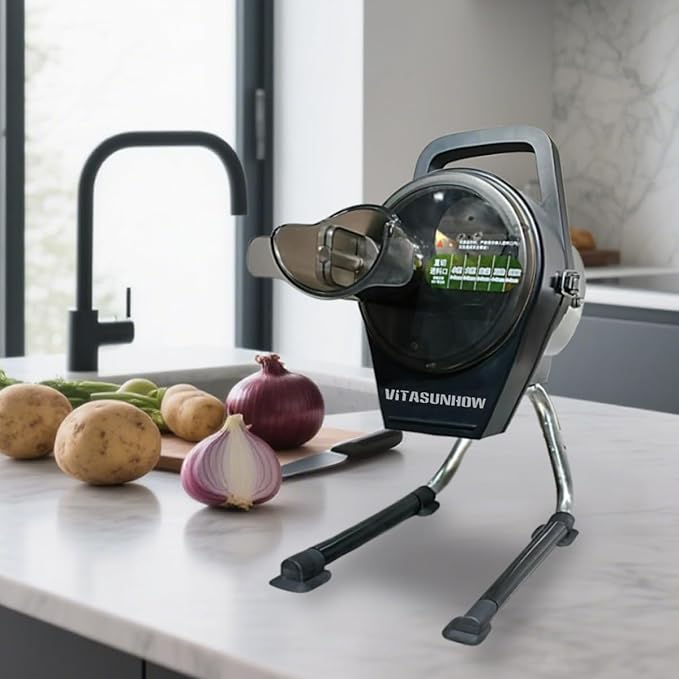 Commercial Electric Vegetable Cutter Machine for Scallions, Chili, Carrot, Ginger & Garlic - Heavy-Duty Slicer/Shredder for Restaurants, Hotels, Kitchens (HA-1276)