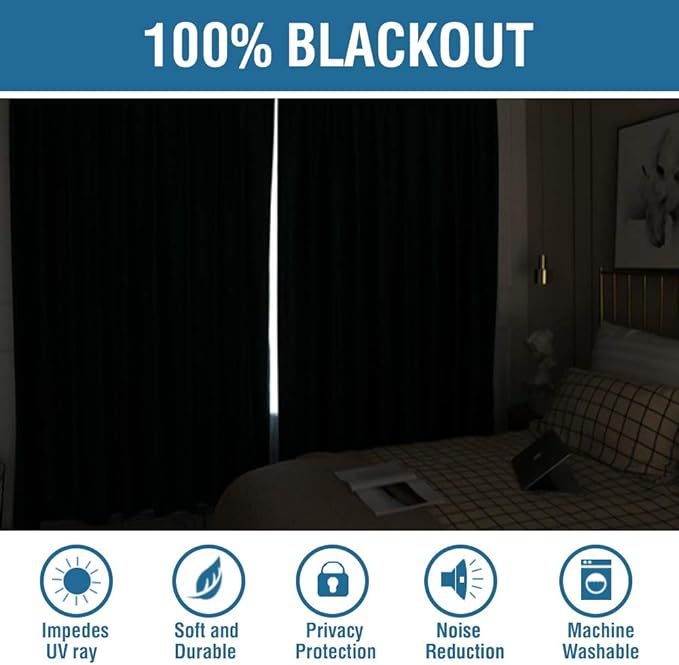 H.VERSAILTEX 100% Blackout Curtains for Bedroom 96 Inches Long Grommet Linen Face Full Light Blocking Curtain Drapes for Living Room Thermal Insulated Linen Look Curtains 2 Panels Set, Bright White