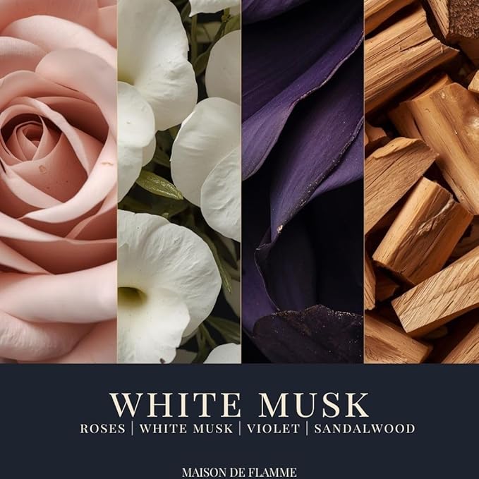 White Musk Odor-Eliminating Scented Candle, 200g/7oz White Jar – Long-Lasting Soy Wax Blend Candle for Smoke, Kitchen & Pet Odors