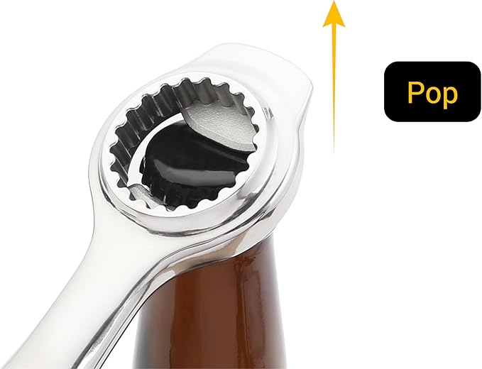 Midnight Open All-in-One Bottle and Can Opener, Ergonomic Design, Stainless Steel