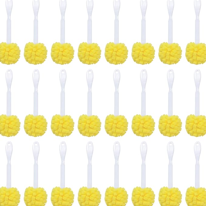 LOLA The Original Flower Shaped Kitchen Foam Sponge Bottle Brush, 144 Pack, No Slip Grip Handle, Dishwasher Safe