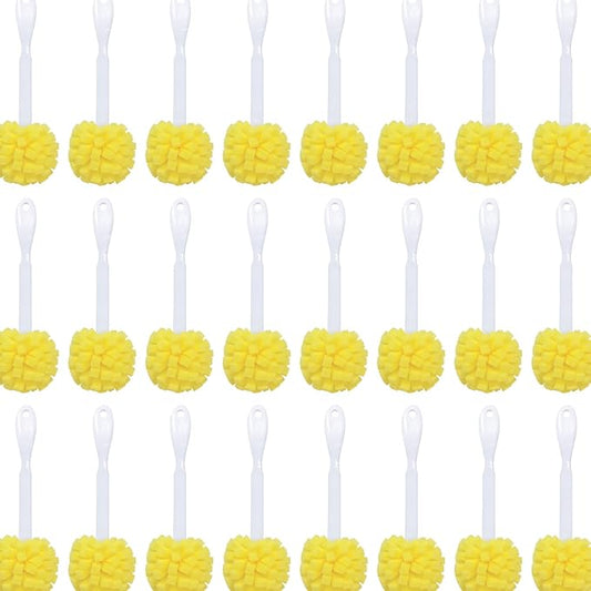 LOLA The Original Flower Shaped Kitchen Foam Sponge Bottle Brush, 144 Pack, No Slip Grip Handle, Dishwasher Safe