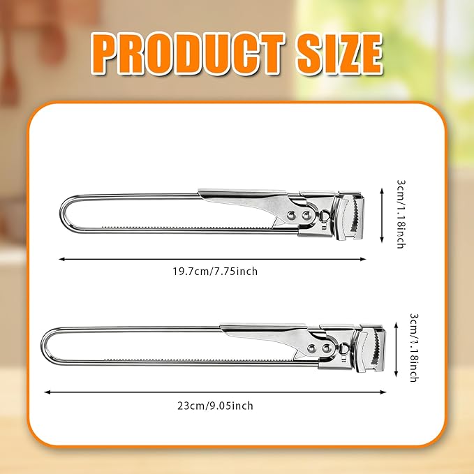 Adjustable Stainless Steel Jar Opener, 2026 New Multifunctional Stainless Steel Can Opener, Adjustable Bottle Can Opener for Weak Hands Seniors (2, Extended Length (9.05 x 1.18 inches))