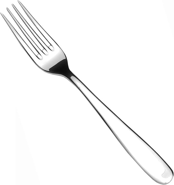 Fortessa Grand City 18/10 Stainless Steel Flatware Salad/Dessert Fork, Set of 12,Silver