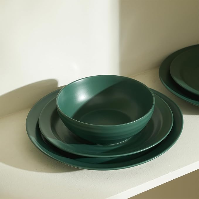 Stone Lain Orbit 24-Piece Dinnerware Set Stoneware, Green