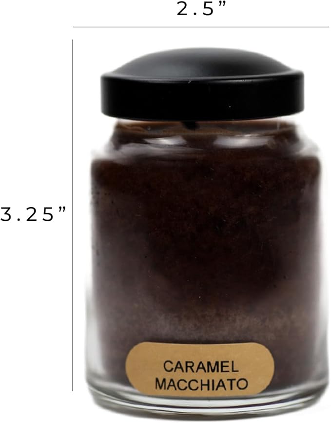 A Cheerful Giver - Caramel Macchiato Baby Scented Glass Jar Candle (6oz) with Lid & True to Life Fragrance Made in USA