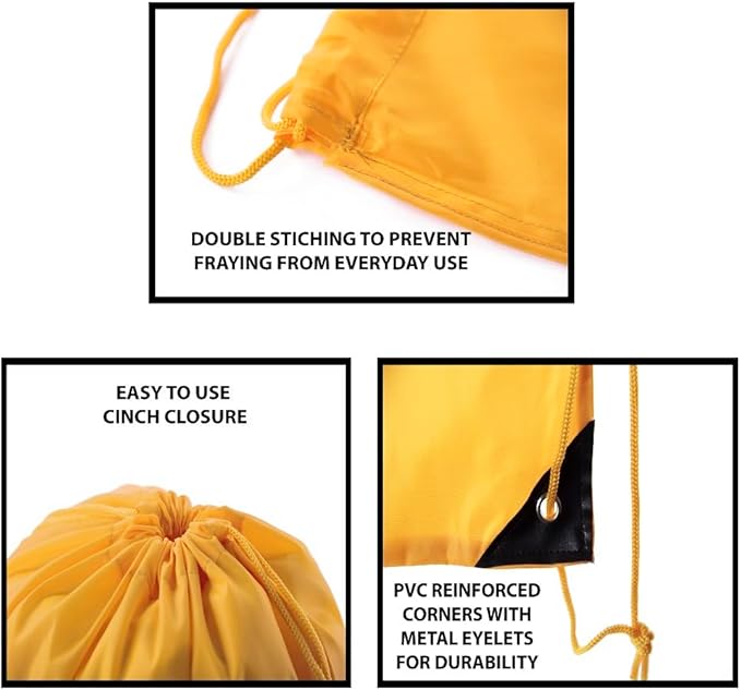 Mato & Hash Custom Bags With Your Logo | 100PK Promotional Drawstring Backpack - 100PK Athletic Gold CE2500
