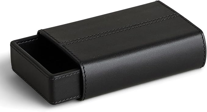 Preston Lane Mayfair Handmade Leather Matchstriker – Decorative Matchbox Holder with Built-In Striker, Stylish Coffee Table & Mantle Accent, Ink
