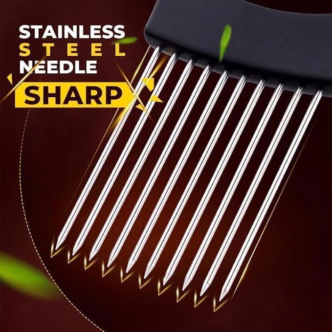 Onion Slice Holder, 2025 Upgraded Stainless Steel Onion Holder for Slicing Lemon Slicer Vegetable Cutter, Kitchen Chopper Slicing Assistant Tool for Meat, Onion, Potato, Tomato (1, C)