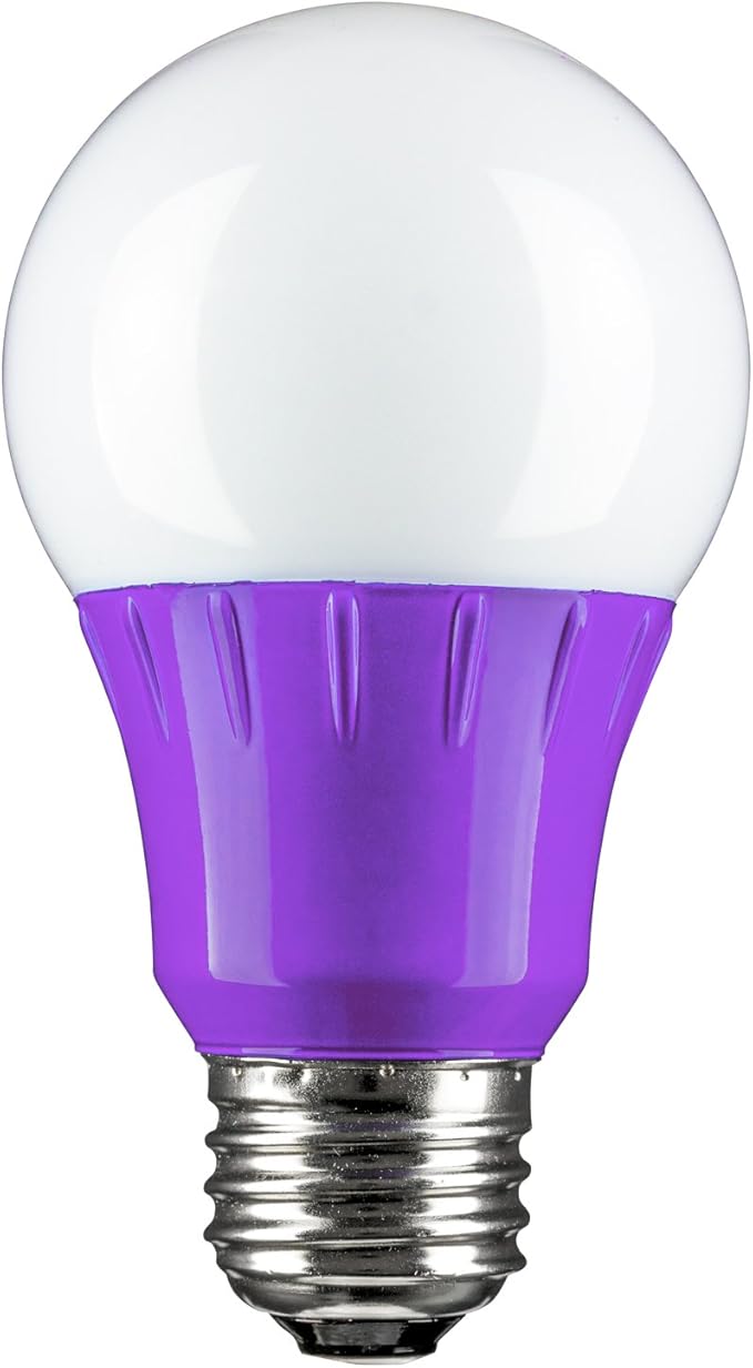 Sunlite 80132-SU LED A19 Standard a Type Light Bulb, 2 Pack, Purple