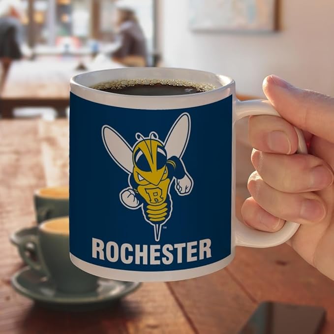 University of Rochester Primary Logo Ceramic Coffee Mug, Novelty Gift Mugs for Coffee, Tea and Hot Drinks, 11oz, White