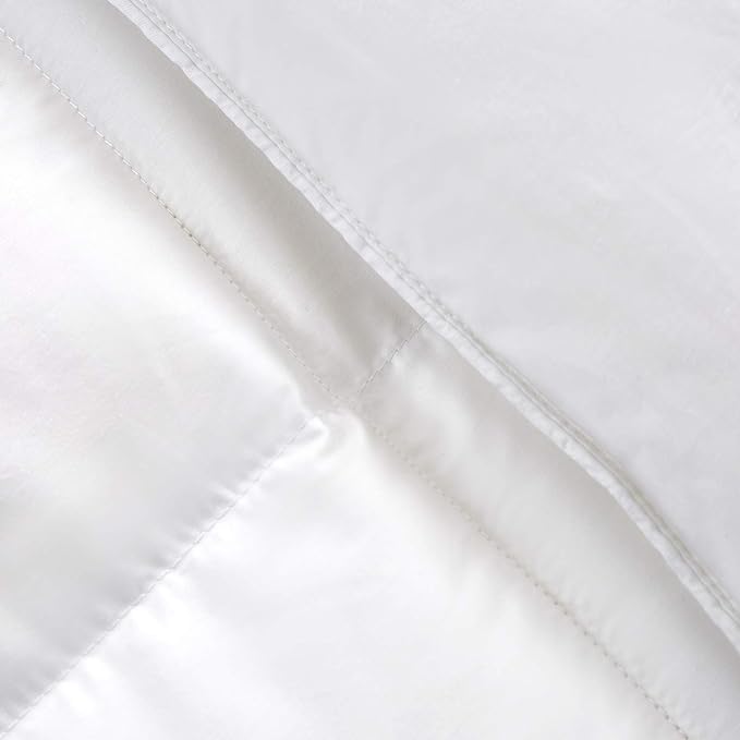 Serta Down Fiber Comforter Twin Size-Extra Warmth Duvet Insert, Luxury Fluffy Bed Comforter 100% Cotton 300 Thread Count Shell, Down Feather Fiber 500 Fill Power with Corner Taps, White 68x90inch