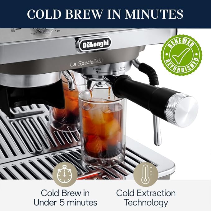 De'Longhi La Specialista Arte Evo Espresso Machine with Cold Brew, EC9255M (Renewed)