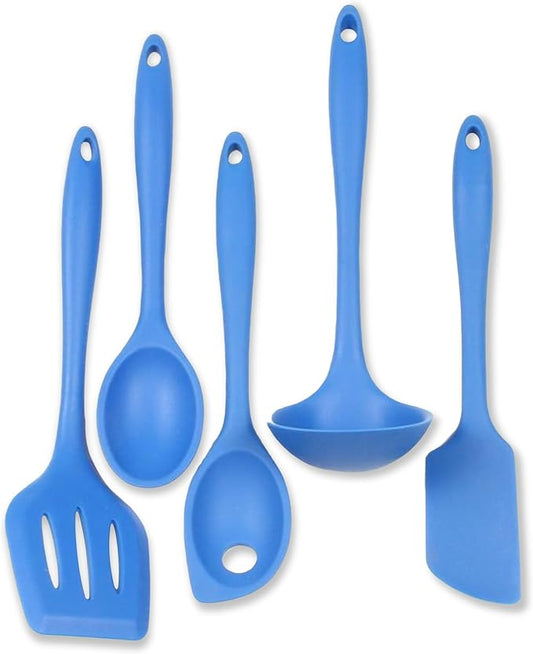 Chef Craft 42075 5 Piece Silicone Kitchen Tool and Utensil Set, Blue